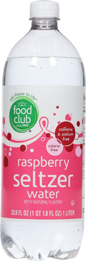 Food Club Raspberry Seltzer Water 33.8 fl oz