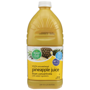 100% Unsweetened Pineapple Juice From Concentrate With Added Ingredients