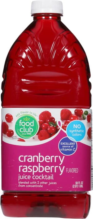 Food Club Cranberry Raspberry Flavored Juice Cocktail 64 fl oz