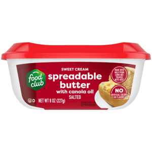 Food Club Sweet Cream Salted Spreadable Butter with Canola Oil 8 oz