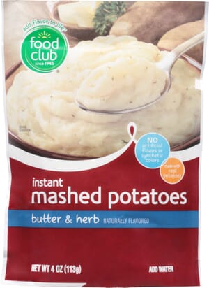 Food Club Instant Butter & Herb Mashed Potatoes 4 oz