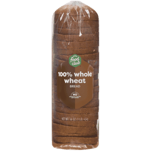 Food Club 100% Whole Wheat Bread 16 oz