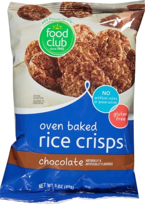 Food Club Chocolate Oven Baked Rice Crisps 3 oz