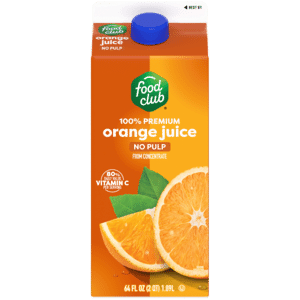 Food Club 100% Premium No Pulp Orange Juice 64 fl oz