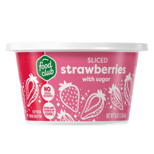 Food Club Sliced Strawberries with Sugar 16 oz