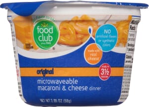 Food Club Microwaveable Original Macaroni & Cheese Dinner 2.05 oz