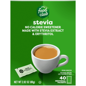Food Club No Calorie Stevia Sweetener 40 Packets