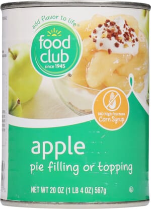 Food Club Apple Pie Filling or Topping 20 oz