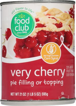 Food Club Very Cherry Pie Filling or Topping 21 oz