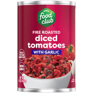 Food Club Fire Roasted Diced Tomatoes with Garlic 14.5 oz