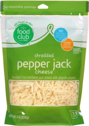 Food Club Pepper Jack Shredded Cheese 8 oz