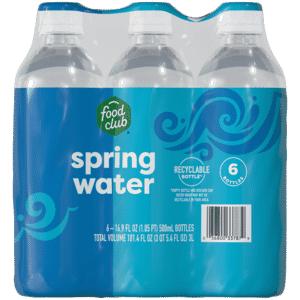 Food Club Spring Water 6 – 16.9 fl oz Bottles