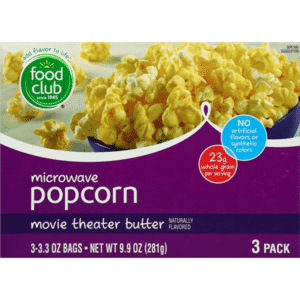 Food Club 3 Pack Movie Theater Butter Microwave Popcorn 3 ea