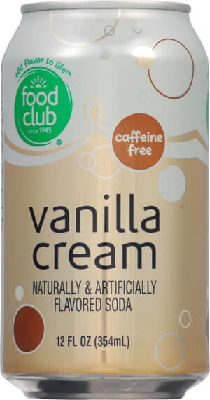 Food Club Caffeine Free Vanilla Cream Soda 12 fl oz