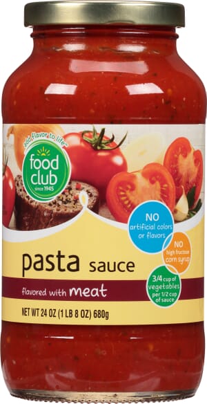 Food Club Pasta Sauce Flavored with Meat 24 oz