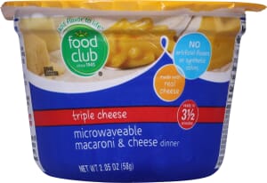 Food Club Microwaveable Triple Cheese Macaroni & Cheese Dinner 2.05 oz