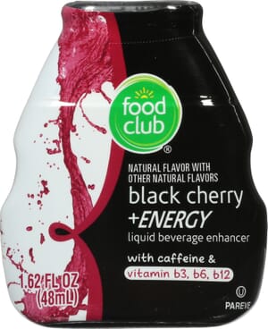 Food Club +Energy Black Cherry Liquid Beverage Enhancer 1.62 fl oz