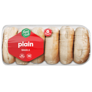 Food Club Plain Bagels 6 ea