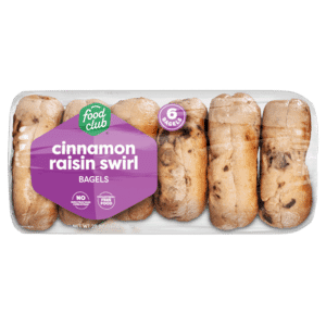 Food Club Cinnamon Raisin Swirl Bagels 6 ea