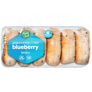 Food Club Blueberry Bagels 6 ea