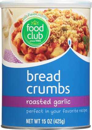 Food Club Roasted Garlic Bread Crumbs 15 oz