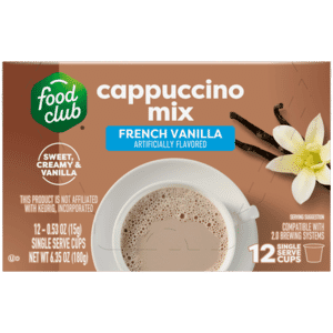 Food Club French Vanilla Cappuccino Mix 12 – 0.53 oz Single Serve Cups