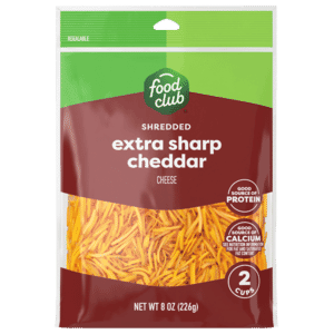 Food Club Extra Sharp Cheddar Shredded Cheese 8 oz