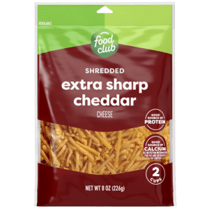 Food Club Extra Sharp Cheddar Shredded Cheese 8 oz