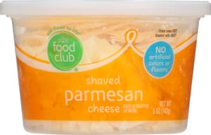 Food Club Shaved Parmesan Cheese 5 oz