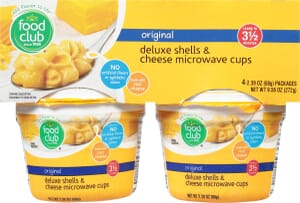 Food Club Original Deluxe Shells & Cheese Microwave Cups 4 ea