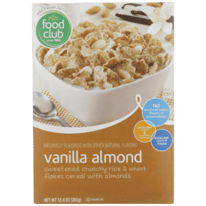 Vanilla Almond Sweetened Crunchy Rice & Wheat Flakes Cereal With Almonds