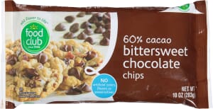 Food Club 60% Cacao Bittersweet Chocolate Chips 10 oz