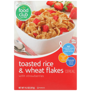 Toasted Rice & Wheat Flakes Cereal With Strawberries