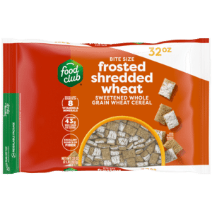 Food Club Frosted Shredded Wheat Bite Size Cereal 32 oz