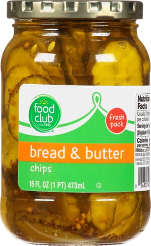 Food Club Fresh Pack Bread & Butter Chips Pickles 16 fl oz