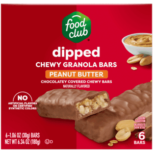 Food Club Dipped Chewy Peanut Butter Granola Bars 6 – 1.06 oz Bars