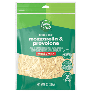 Food Club Whole Milk Mozzarella & Provolone Shredded Cheese 8 oz