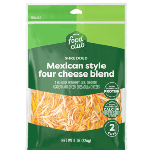 Food Club Mexican Style Four Cheese Blend Shredded Cheese 8 oz