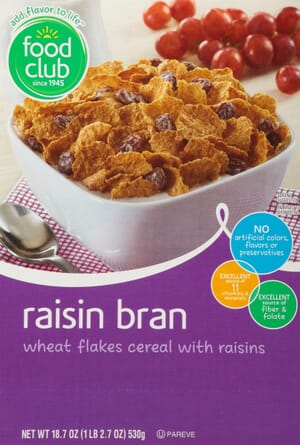 Food Club Raisin Bran Cereal 18.7 oz