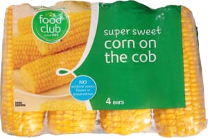 Food Club Super Sweet Corn on the Cob 4 ea