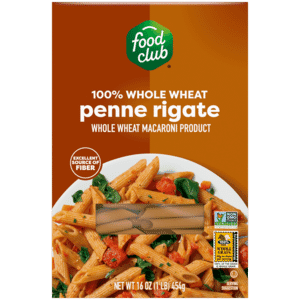 Food Club 100% Whole Wheat Penne Rigate 16 oz