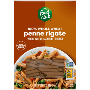 Food Club 100% Whole Wheat Penne Rigate 16 oz