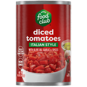 Food Club Diced Italian Style with Olive Oil Garlic & Spices Tomatoes 14.5 oz