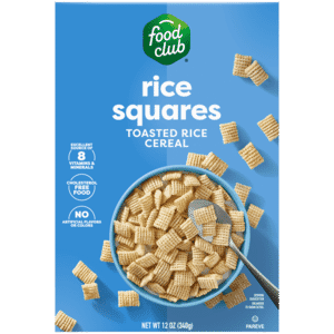 Food Club Rice Squares Cereal 12 oz