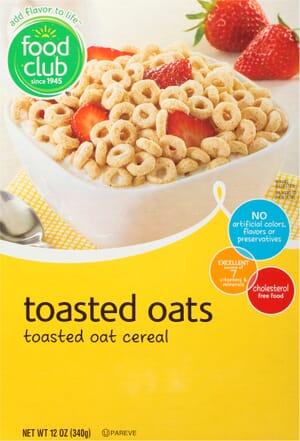 Food Club Toasted Oats Cereal 12 oz