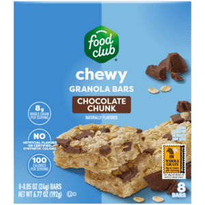 Food Club Chewy Chocolate Chunk Granola Bars 8 – 0.85 oz Bars