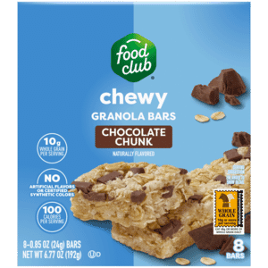 Food Club Chewy Chocolate Chunk Granola Bars 8 – 0.85 oz Bars