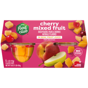 Food Club Cherry Mixed Fruit in Real Fruit Juice 4 – 4 oz Cups
