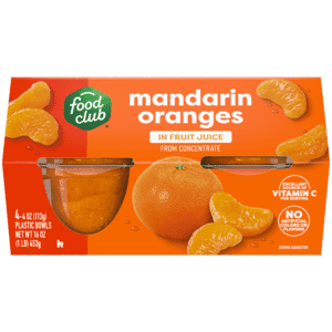 Food Club Mandarin Oranges in Fruit Juice 4 – 4 oz Bowls