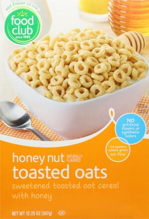 Food Club Toasted Oats Honey Nut Cereal 12.25 oz